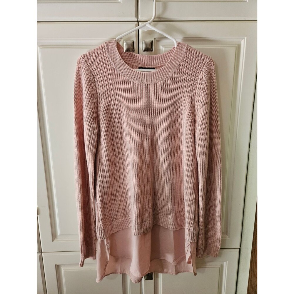 Layered Cashmere Blend Pink Knit Sweater Soft Girl Preppy Smart Casual Coquette